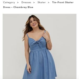 Torrid NWT Chambray Skater Dress